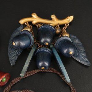 1930s Miriam Haskell Wood Acorn Brooch